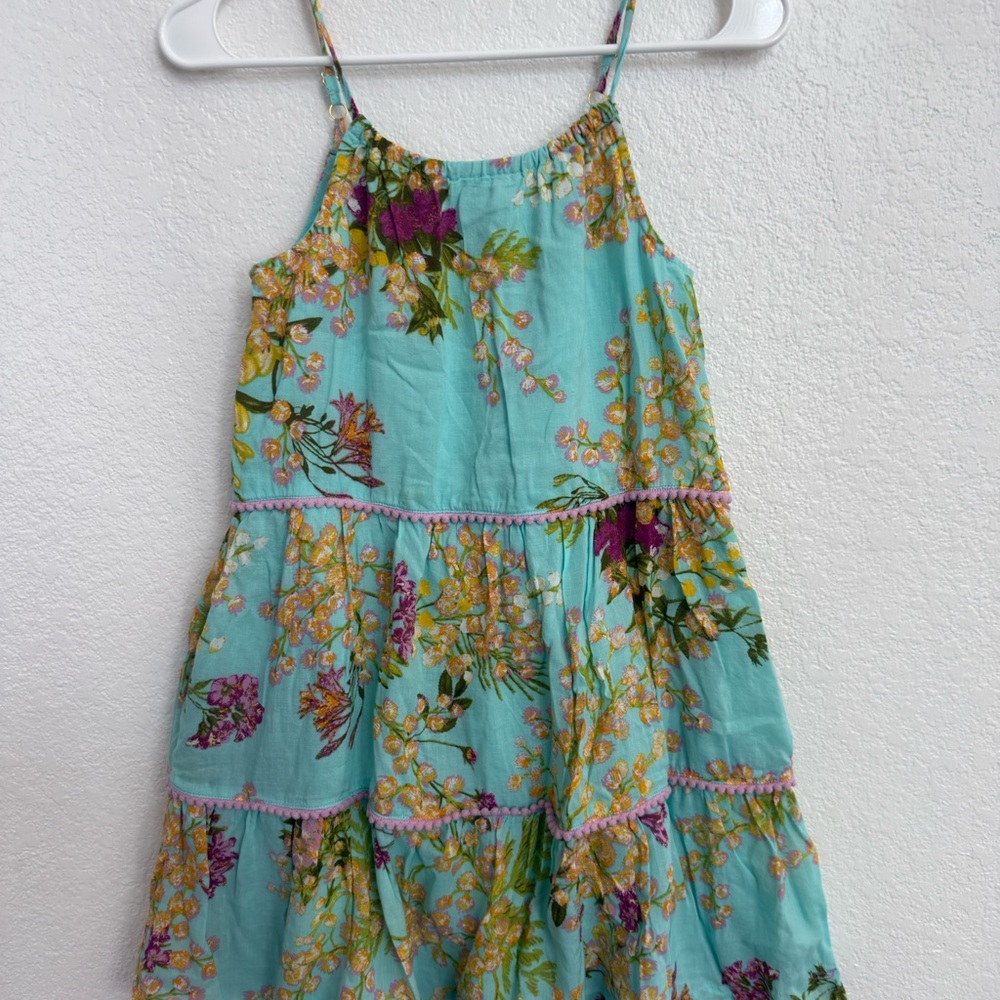 Vineyard Vines Kids Dress in Aqua and Yellow Floral